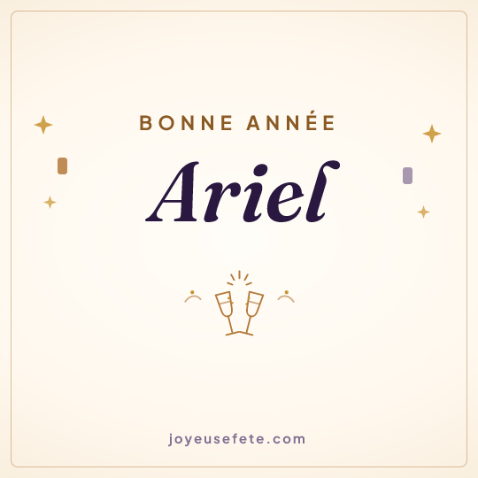 Image carrée « Bonne année Ariel » pour WhatsApp