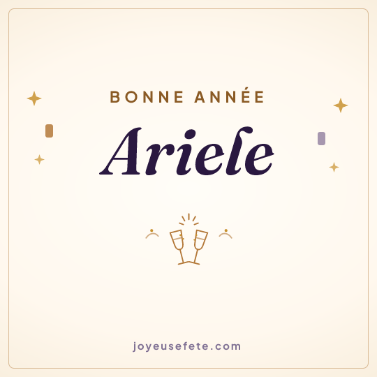 Image carrée « Bonne année Ariele » pour WhatsApp