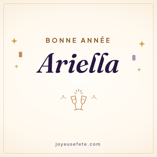 Image carrée « Bonne année Ariella » pour WhatsApp
