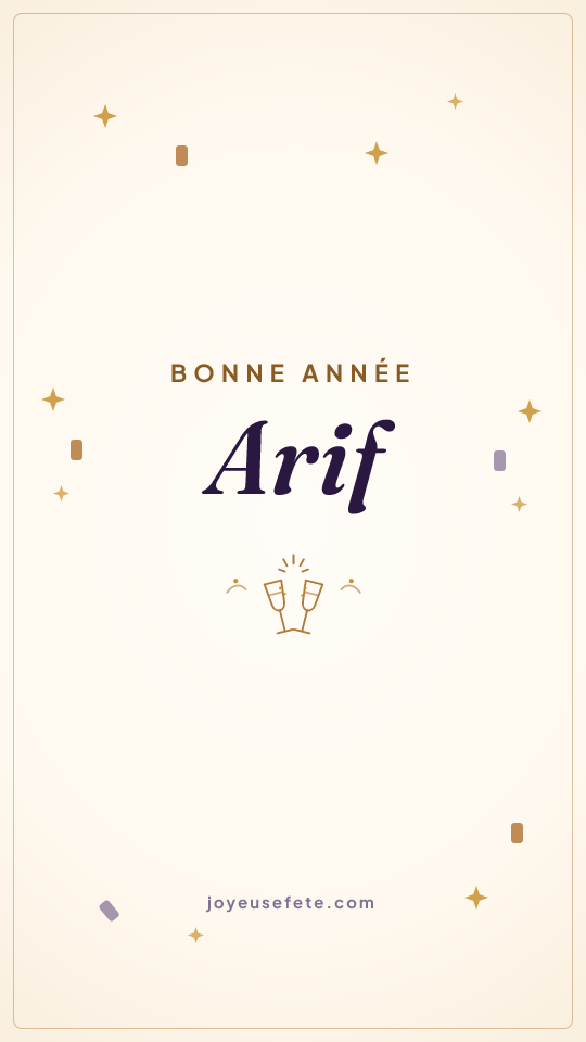 Image « Bonne année Arif » au format story