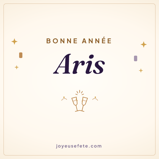 Image carrée « Bonne année Aris » pour WhatsApp