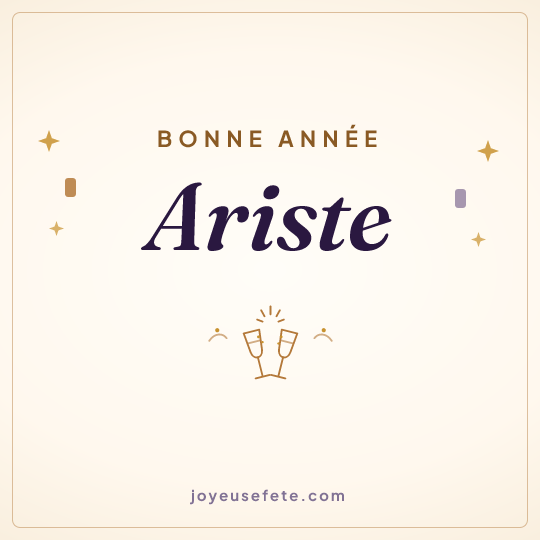 Image carrée « Bonne année Ariste » pour WhatsApp