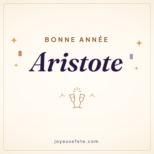 Image carrée « Bonne année Aristote » pour WhatsApp
