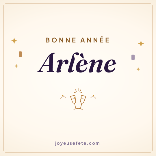Image carrée « Bonne année Arlène » pour WhatsApp