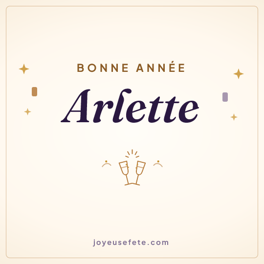 Image carrée « Bonne année Arlette » pour WhatsApp