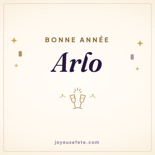 Image carrée « Bonne année Arlo » pour WhatsApp