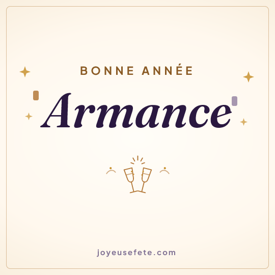 Image carrée « Bonne année Armance » pour WhatsApp