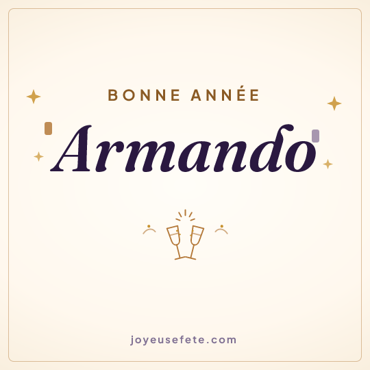 Image carrée « Bonne année Armando » pour WhatsApp