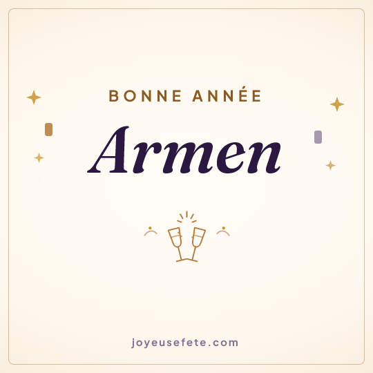Image carrée « Bonne année Armen » pour WhatsApp