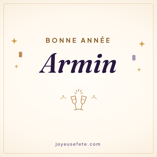 Image carrée « Bonne année Armin » pour WhatsApp
