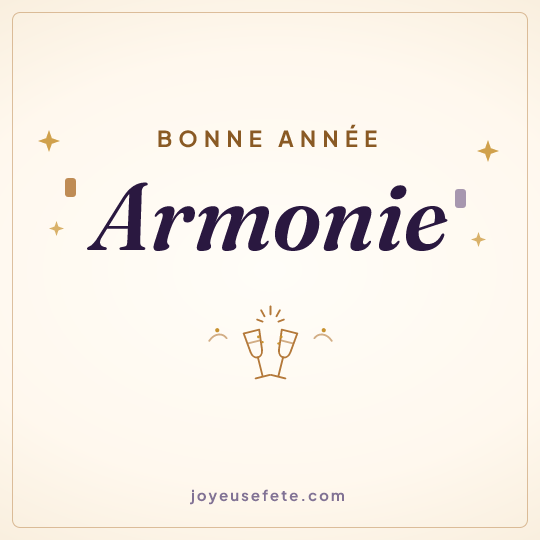 Image carrée « Bonne année Armonie » pour WhatsApp