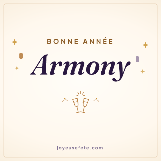 Image carrée « Bonne année Armony » pour WhatsApp