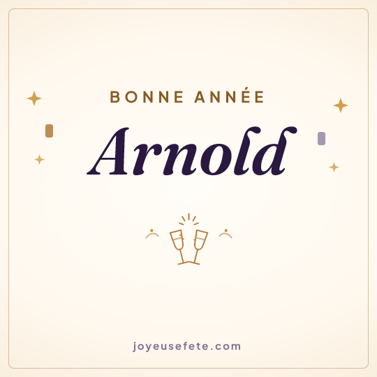 Image carrée « Bonne année Arnold » pour WhatsApp