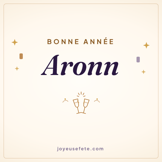 Image carrée « Bonne année Aronn » pour WhatsApp