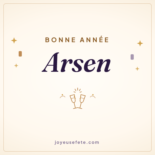 Image carrée « Bonne année Arsen » pour WhatsApp