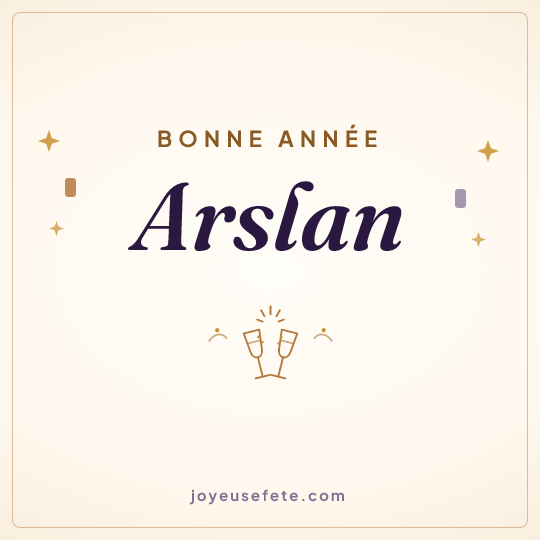 Image carrée « Bonne année Arslan » pour WhatsApp