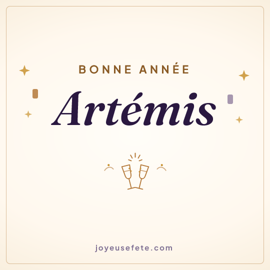Image carrée « Bonne année Artémis » pour WhatsApp