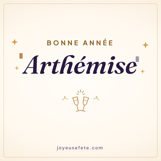 Image carrée « Bonne année Arthémise » pour WhatsApp