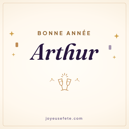 Image carrée « Bonne année Arthur » pour WhatsApp