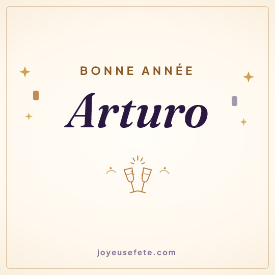 Image carrée « Bonne année Arturo » pour WhatsApp