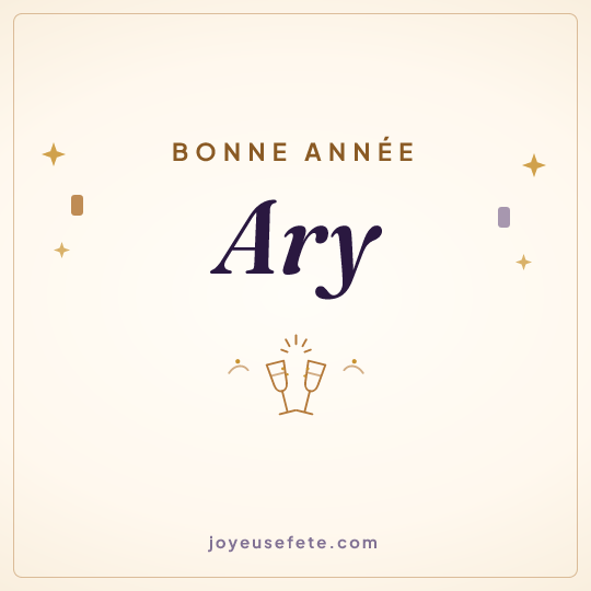 Image carrée « Bonne année Ary » pour WhatsApp