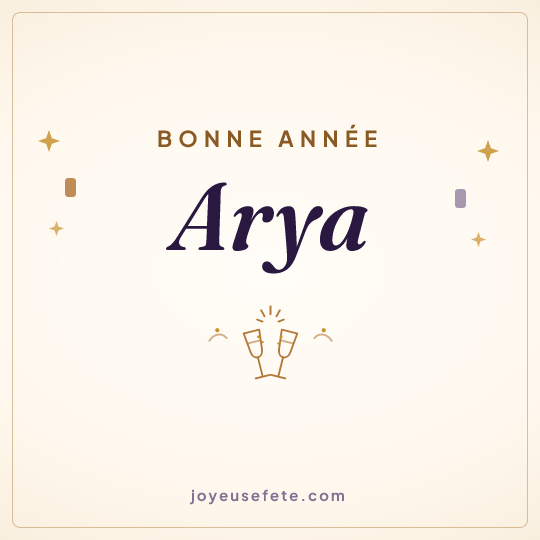 Image carrée « Bonne année Arya » pour WhatsApp