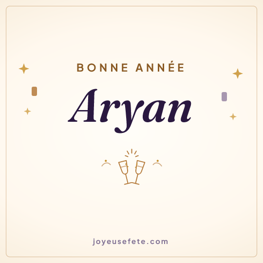 Image carrée « Bonne année Aryan » pour WhatsApp