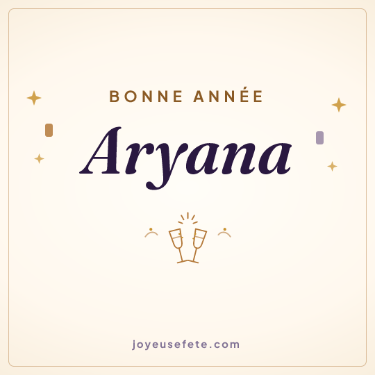 Image carrée « Bonne année Aryana » pour WhatsApp