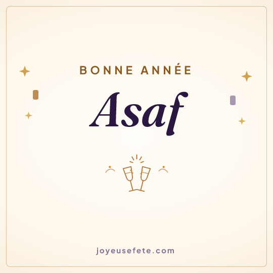 Image carrée « Bonne année Asaf » pour WhatsApp