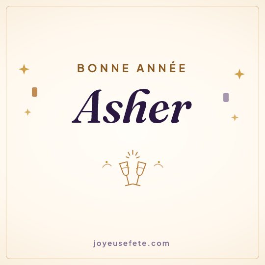 Image carrée « Bonne année Asher » pour WhatsApp
