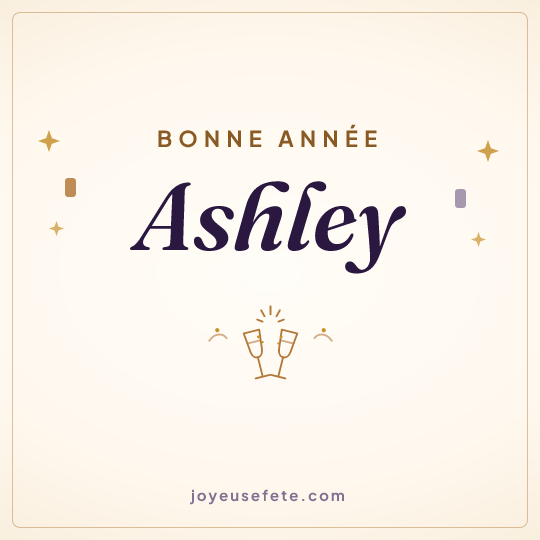 Image carrée « Bonne année Ashley » pour WhatsApp