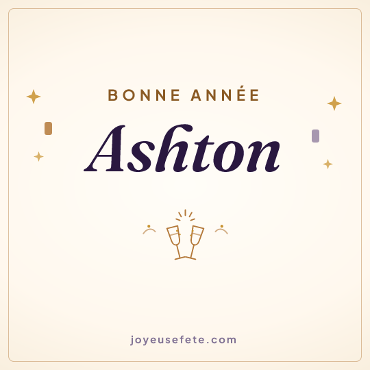 Image carrée « Bonne année Ashton » pour WhatsApp