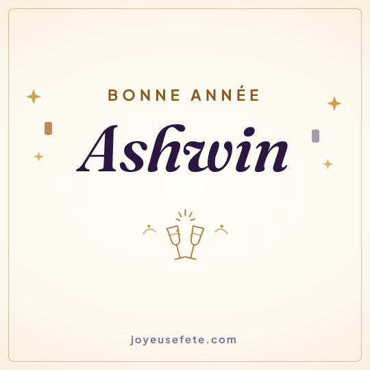 Image carrée « Bonne année Ashwin » pour WhatsApp