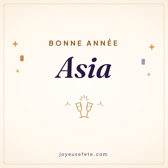 Image carrée « Bonne année Asia » pour WhatsApp