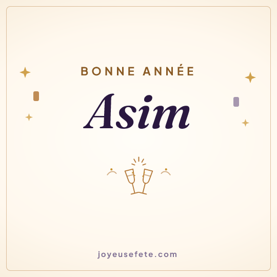 Image carrée « Bonne année Asim » pour WhatsApp