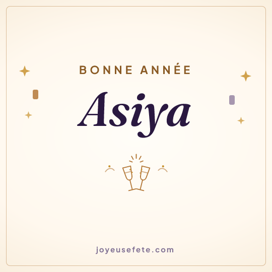 Image carrée « Bonne année Asiya » pour WhatsApp