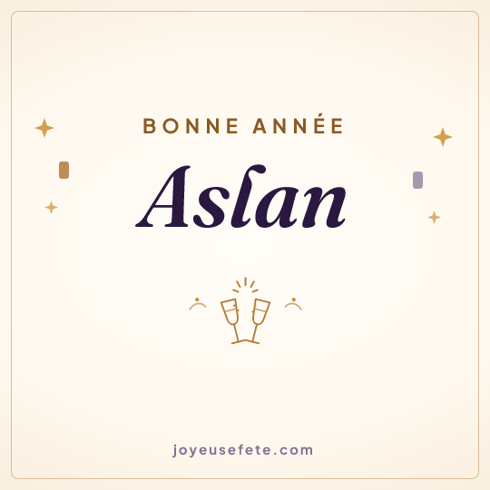 Image carrée « Bonne année Aslan » pour WhatsApp