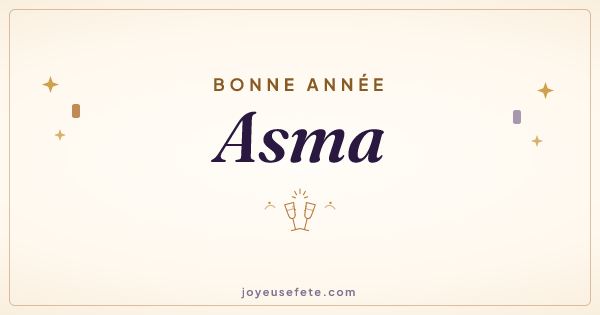 Image « Bonne année Asma » au format large