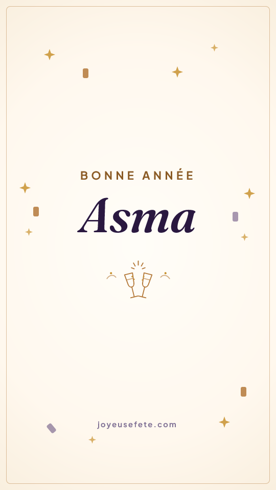 Image « Bonne année Asma » au format story