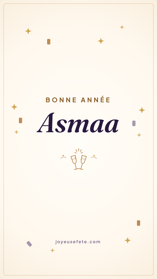 Image « Bonne année Asmaa » au format story