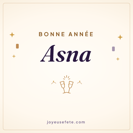 Image carrée « Bonne année Asna » pour WhatsApp