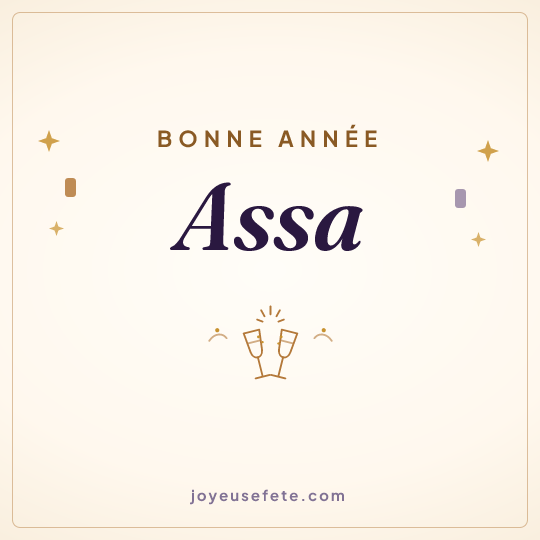 Image carrée « Bonne année Assa » pour WhatsApp