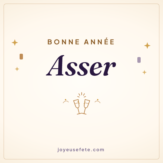 Image carrée « Bonne année Asser » pour WhatsApp