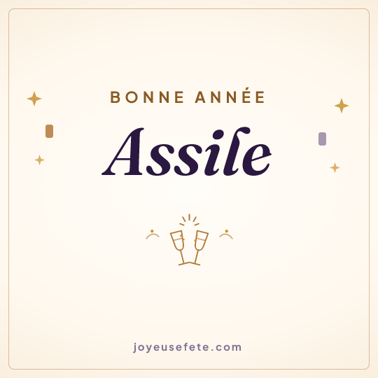 Image carrée « Bonne année Assile » pour WhatsApp