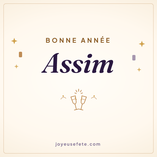 Image carrée « Bonne année Assim » pour WhatsApp