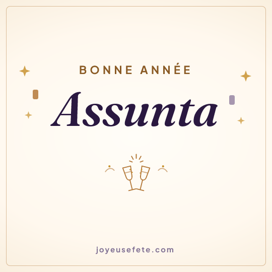Image carrée « Bonne année Assunta » pour WhatsApp