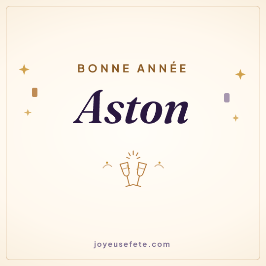 Image carrée « Bonne année Aston » pour WhatsApp