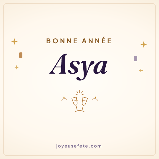 Image carrée « Bonne année Asya » pour WhatsApp