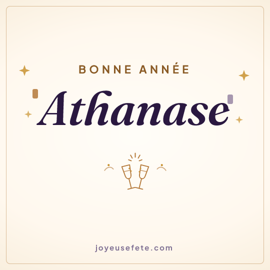 Image carrée « Bonne année Athanase » pour WhatsApp