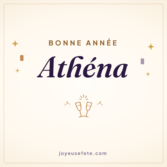 Image carrée « Bonne année Athéna » pour WhatsApp